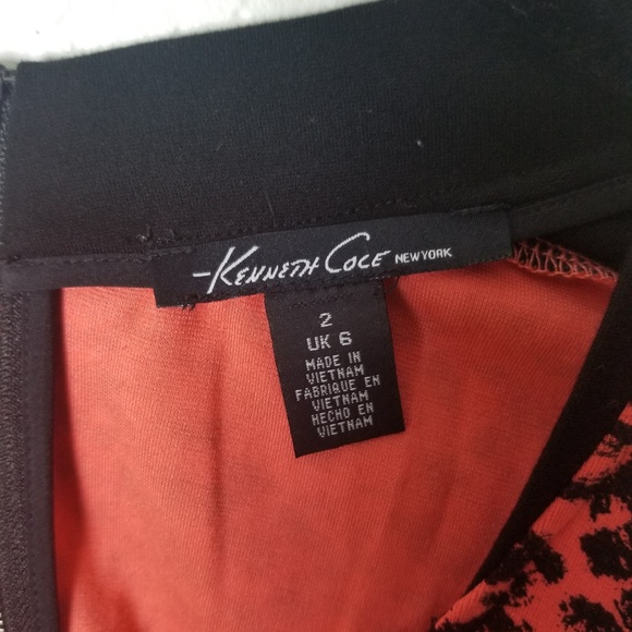 Kenneth Cole NY Black Animal Print Dress 2 - Picture 3 of 7